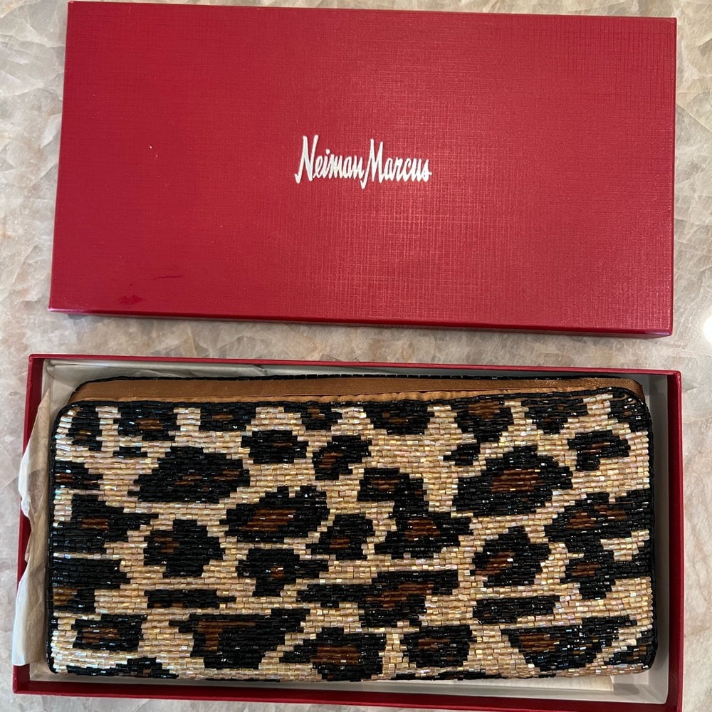 BRAND NEW — hand beaded clutch